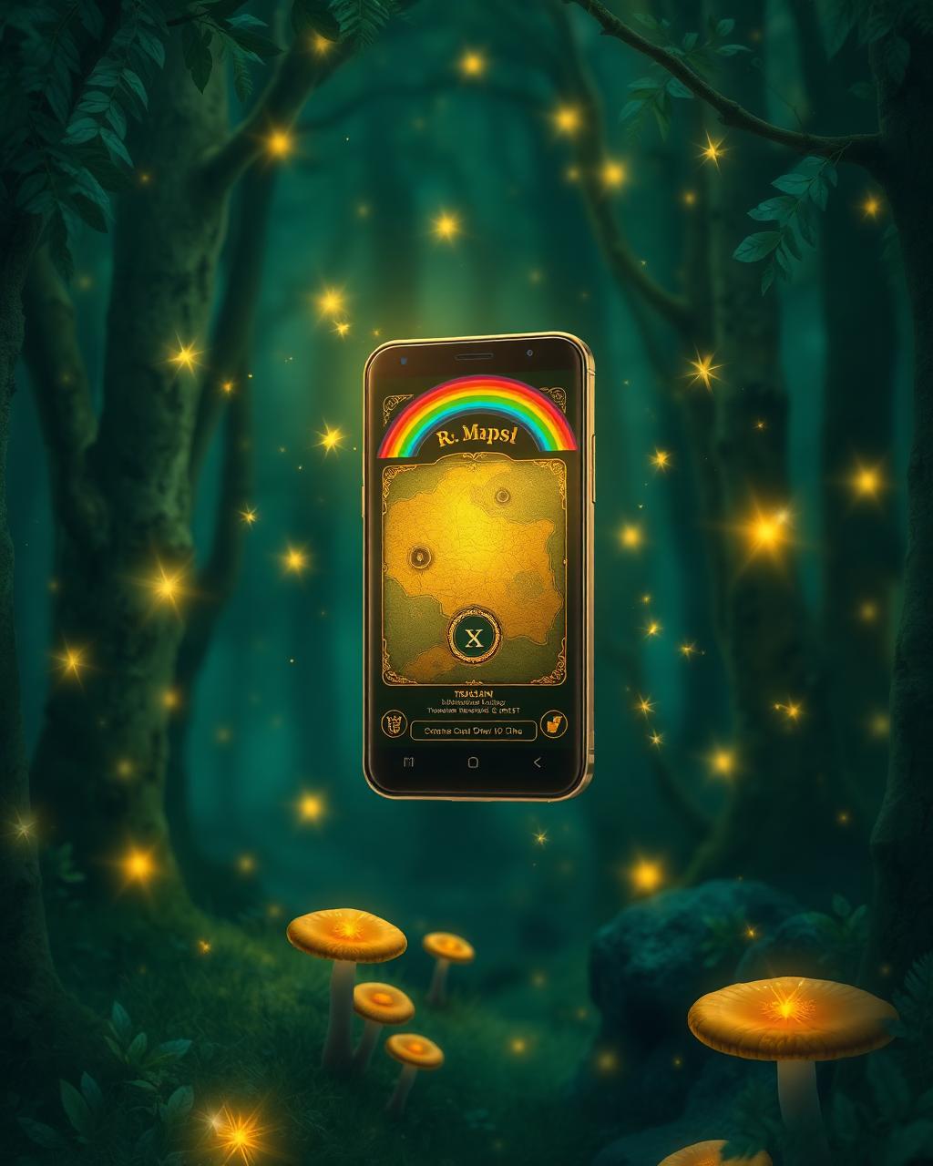 The Bellana app showing a glowing magical treasure map